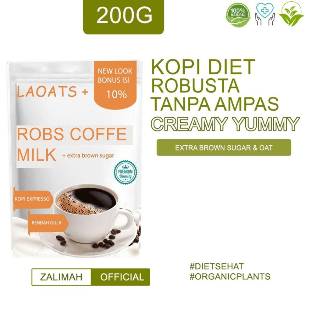 

PROMO Kopi Robusta Penurun Berat Badan Badan Susu Rendah Lemak Low Fat Milk Kopi Bubuk Murni Laoats