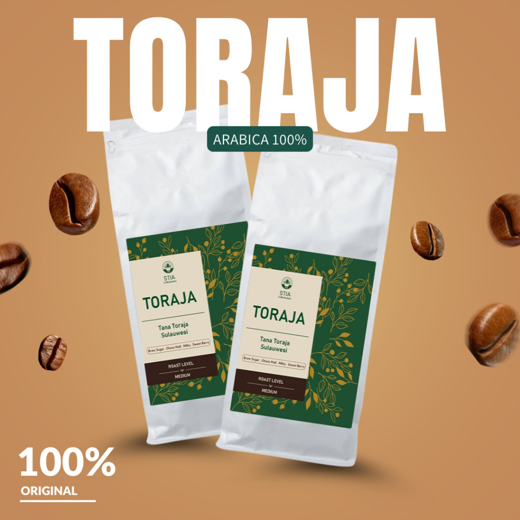 

PROMO STIA Biji Kopi Bubuk Arabika Toraja Arabica Coffe Bean Single gin 1 Espresso Manual Brew