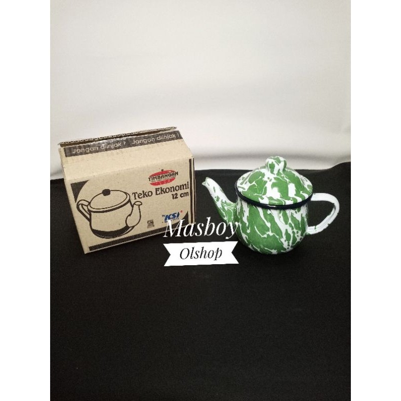 1 Set Teko Enamel Burik Blirik+Mug 7 cm / Barang Jadul Antik