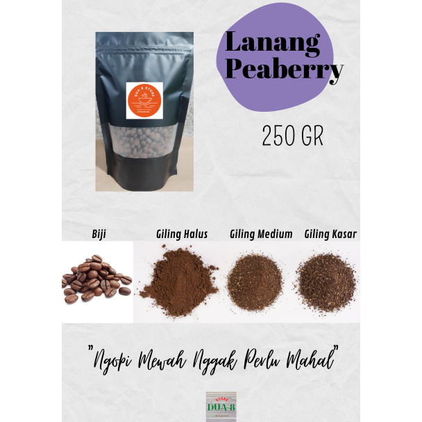 

PROMO KOPI LANANG PEABERRY ROBUSTA LAMPUNG 250 GRAM - ROASTED BEAN