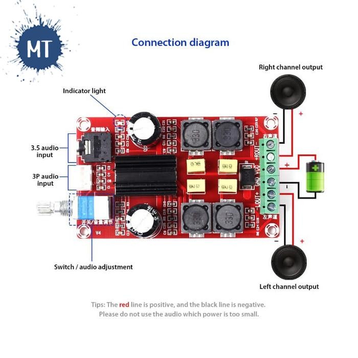 Digital Power Amplifier Board Class D Audio Amplifier 2*50W (189)
