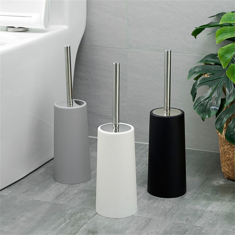 Creative with Base Stainless Steel Long Handled Standing Stand Toilet Brush Holder Set Toilet Brush 