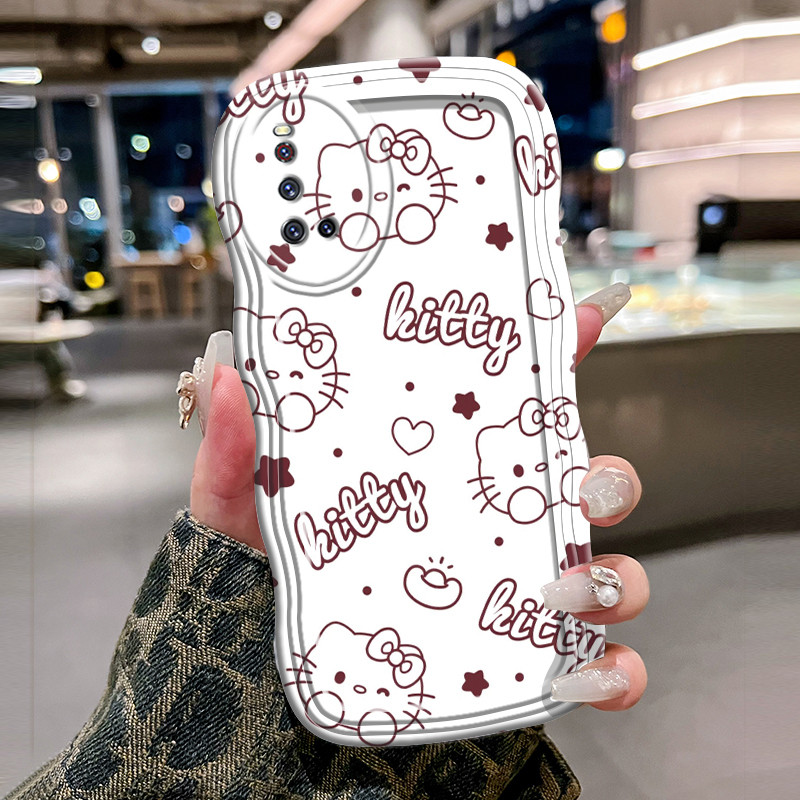 Casing Hp Untuk VIVO V19 V19 Neo V17 V17 Pro Case Krim gelombang Softcase Silikon Kesing Kucing lucu