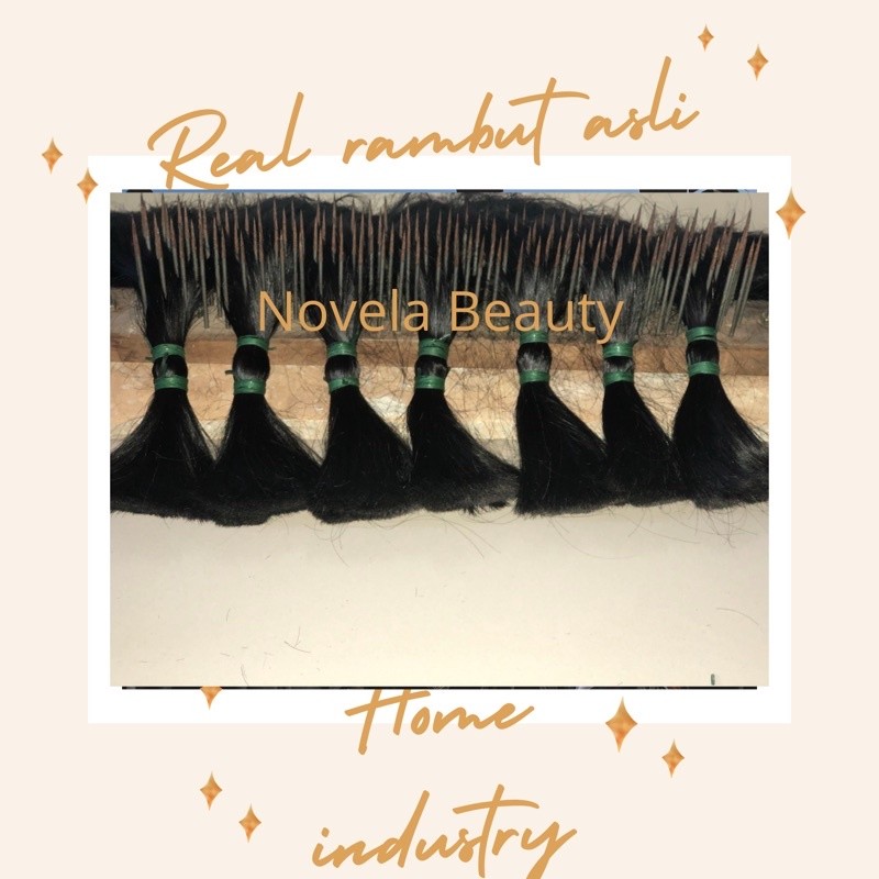 Rambut Sambung Asli Manusia 70cm Biasa 100 Helai