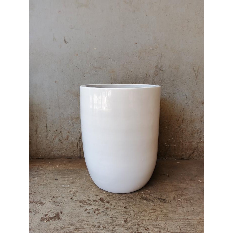 pot gerabah jumbo coklat+putih,pot tanah liat tinggi 55 pot besar Kode 393