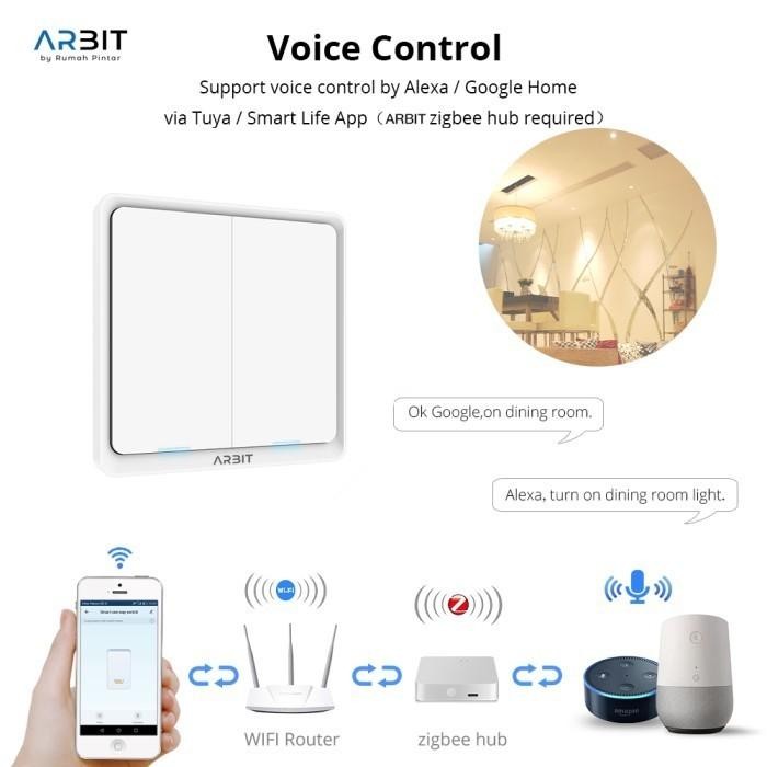 ARBIT SMART HOME ZIGBEE WALL SWITCH 3 GANG WITHOUT NEUTRAL LINE TUYA