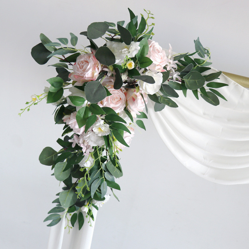 2Pcs Artificial Wedding Arch Flowers Kit Wedding Flowers Garlands Silk Peony Flower Swag Welcome Sig