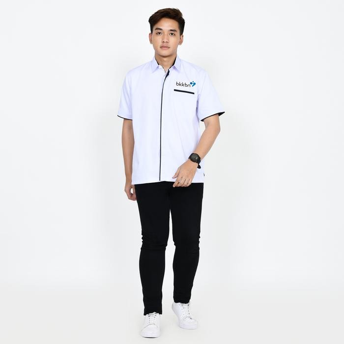 Baju Putih Seragam Kesehatan/Kemeja Bordir Bkkbn/Baju Kerja Medis/Baju Kemeja Pdl/Seragam Putih