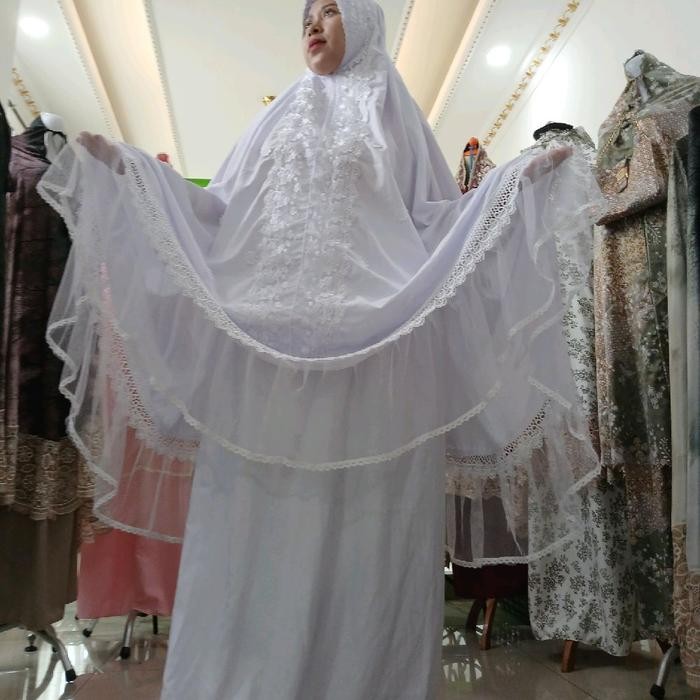 Mukena Mutiara Mewah Cantik Dan Super Jumbo Katun Nyaman Lembut