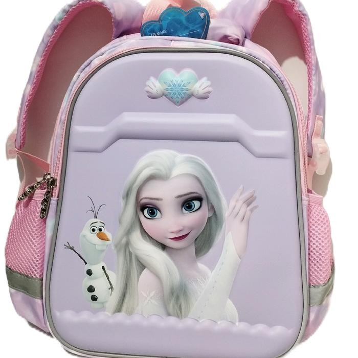 Hsd Tas Sekolah Anak Perempuan Usia Tk Ukuran 13 Inch Karakter Motif Elsa Frozen Timbul 3 Dimensi