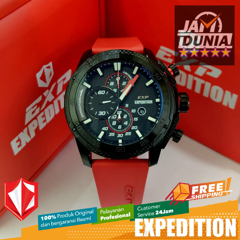 JAM TANGAN PRIA WANITA EXPEDITION ORIGINAL RED STRAP EXF 6810 EXF6810 EXF 6810 EXPEDITION 6810 CT B0