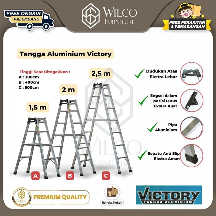Tangga Lipat Aluminium Victory / Tangga Aluminium 1 Sampai 2 Meter