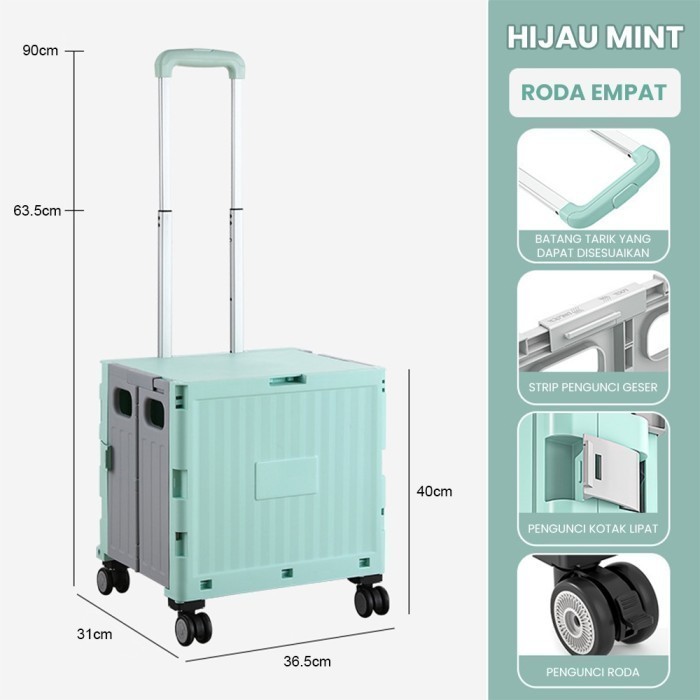 KR Troli Keranjang Lipat Barang 4 Roda Troli Anjing Multifungsi Ukuran 38*32.5*39