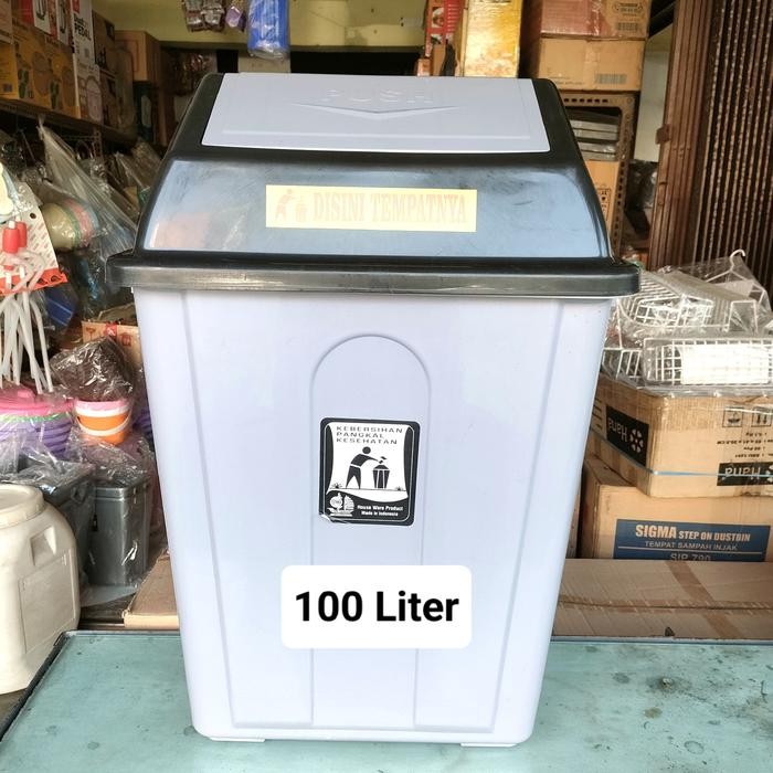 TEMPAT SAMPAH BESAR TUTUP 100ltr/TONG SAMPAH JUMBO 100liter/BAK SAMPAH