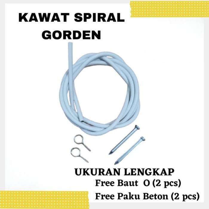 PREMIUM Kawat spiral gorden / kawat pemasangan gorden kolong dapur jendela gagang