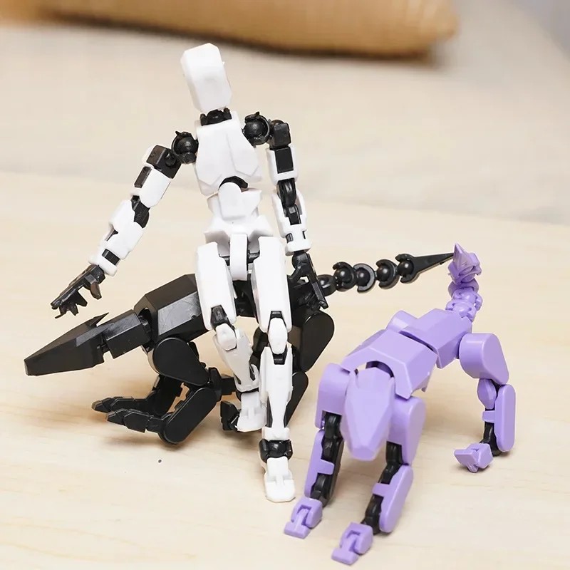 Multi-Jointed Movable Shapeshift Robot 3D Printed Mannequin Character And Dog Figures Toys