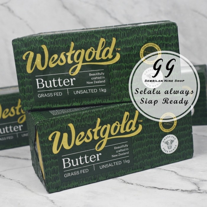 

WESTGOLD UNSALTED Butter 1 KG HALAL Pure NEW ZEALAND Mentega West Gold