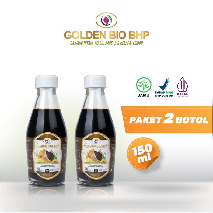 

Golden Bio BHP Paket Irit 2 pcs Ukuran 150ml Herbal Sinbiotik Bawang Hitam