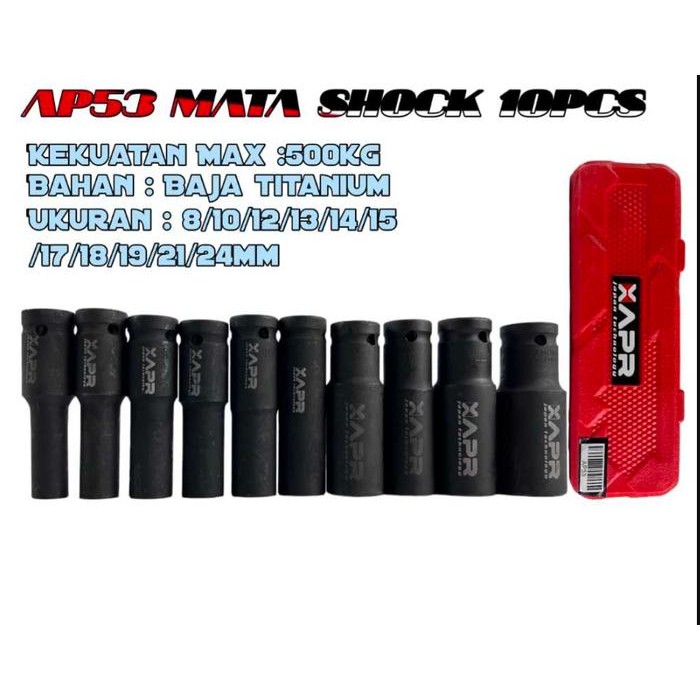Set Mata Kunci Shock Sok Crv Model Panjang Deep Impact Shok 10 Pcs 8 Sd 24Mm / 20 Pcs 8 Sd 32Mm