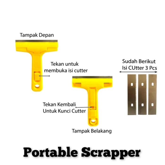 Kape Skrap Plastik Untuk Kerok Cat Stiker Scrapper Pembersih Kaca