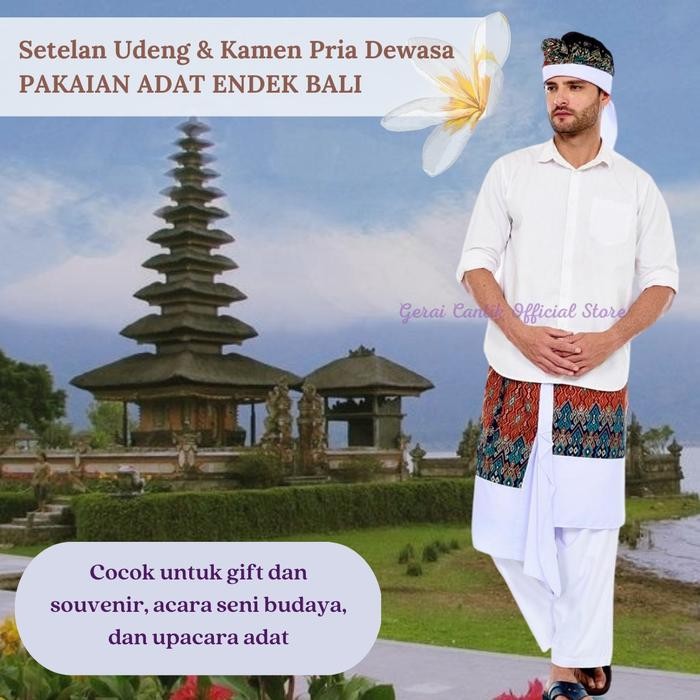 New Setelan Udeng Dan Kamen Pria Dewasa Setengah Jadi Pakaian Adat Bali Best Seller