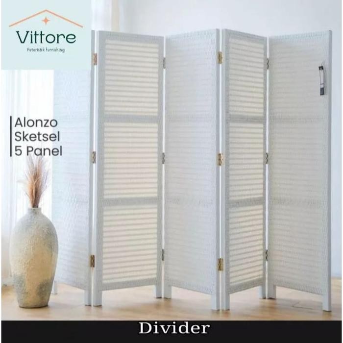 (Ready Stok) 1 Pintu Sketsel Rotan Sintetis Pembatas Ruangan Penyekat