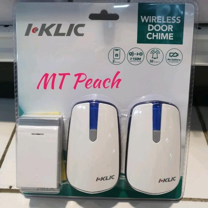 PREMIUM I KLIC BEL NIRKABEL KINETIK 2 RECEIVER WIRELESS DOOR BELL PINTU RUMAH