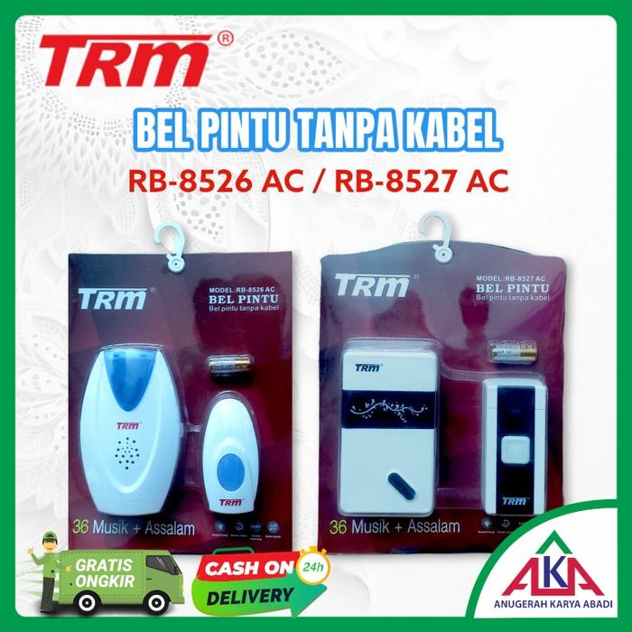PREMIUM Bel Pintu Wireless TRM RB-8527 AC EU Plug Tanpa Kabel 36 Nada Assalam