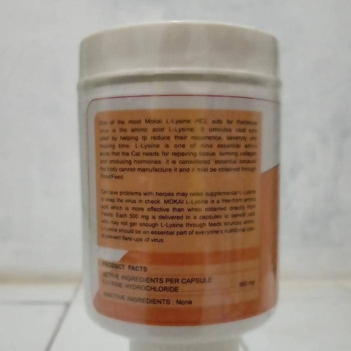 Perawatan Hewan perawatan kucing anjing MOKAI L-LYSINE PURE CAPSUL 100