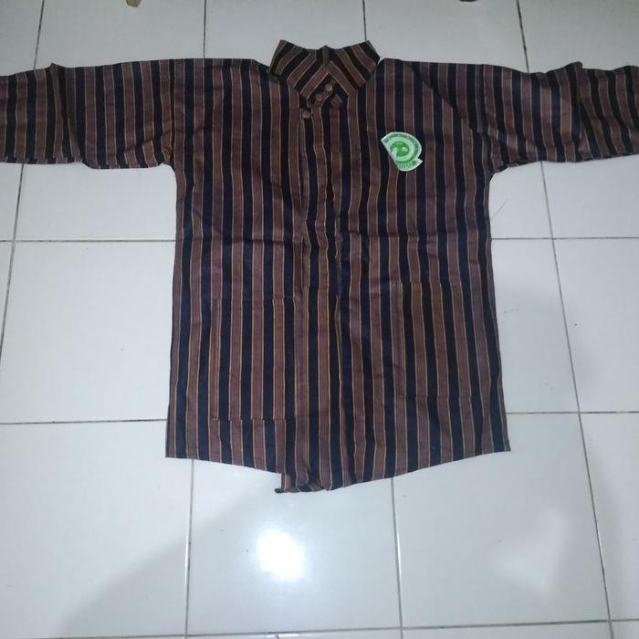 Ready Baju Kemeja Cowo Pria Lurik Coklat Hitam,Surjan Solo,Surjan Jogja Original