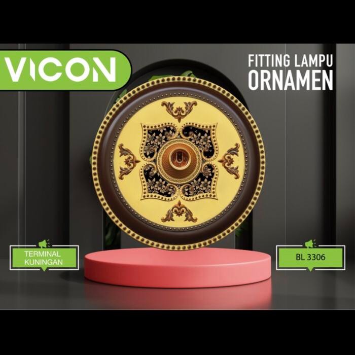 PREMIUM Fitting Lampu Ornamen Bulat / Fitting Plafon PVC / Piting Lampu