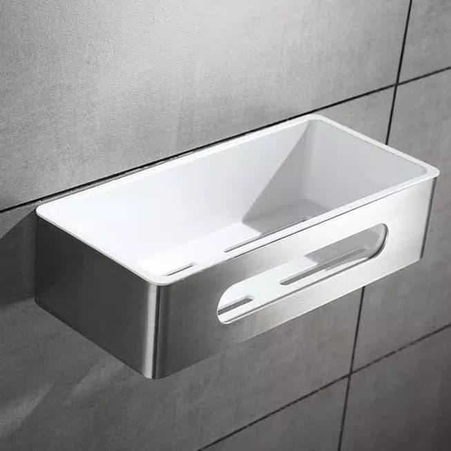 PREMIUM rak datar stainless kamar mandi/rak tempat sabun dan shampoo