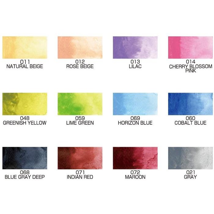 

Kuretake Gansai Tambi Watercolor - 12 Color Set New Pastel
