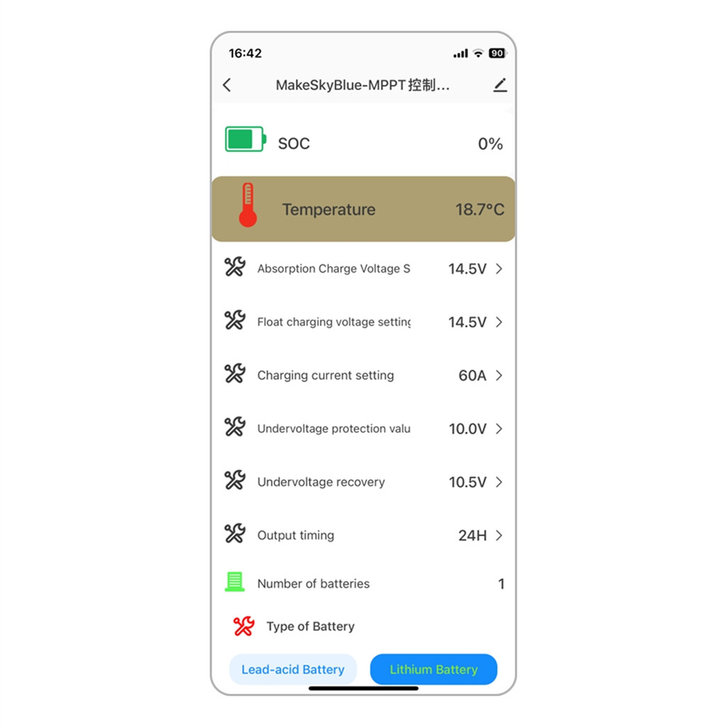 Hot Sale 60A-V123 With Wifi Cloud Box Makeskyblue Solar Panel Mppt Charge Controller For 12V 24V 48V