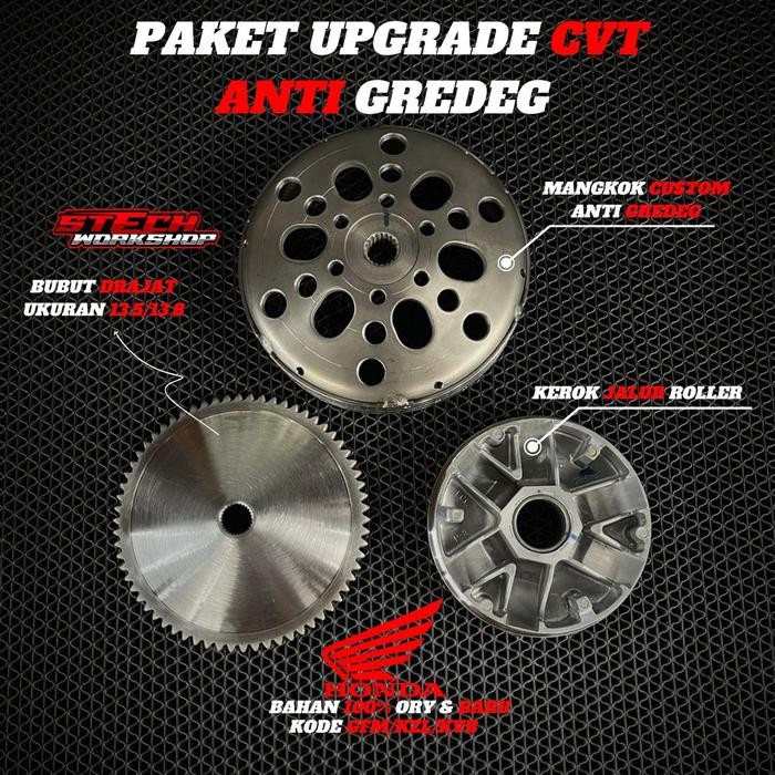 Paket Upgrade Cvt Beat Scoopy Fi Stater Kasar Vario 110 Karbu Custom