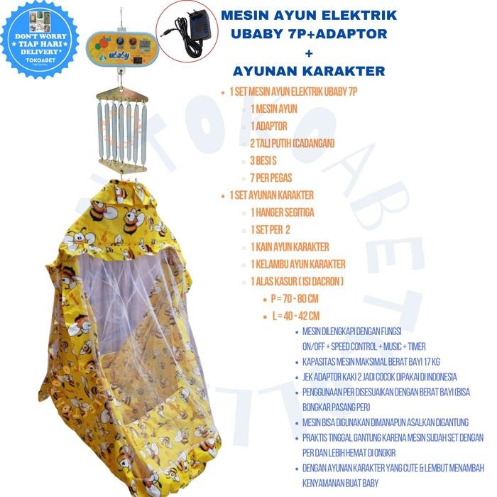 Paket Ayunan Elektrik Mesin Ayun Bayi Dan Set Ayunan Karakter Tokoabet
