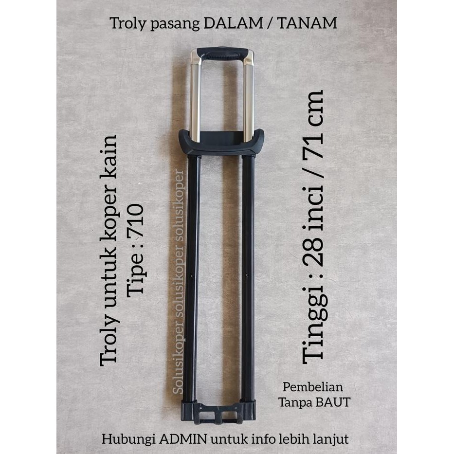 troly koper, troly hardcase, troly pakaian, gagang koper, sparepart koper