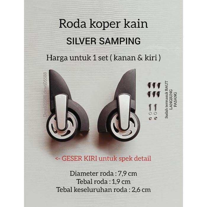 RODA KOPER,RODA KOPER KAIN, RODA KOPER TRAVEL, SPAREPART KOPER, RODA SAMPING KOPER 1 set isi 2