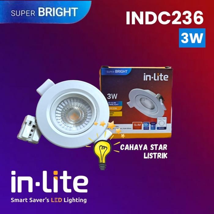 LAMPU LED MINI DOWNLIGHT SPOTLIGHT INLITE 3W 3WATT INDC236