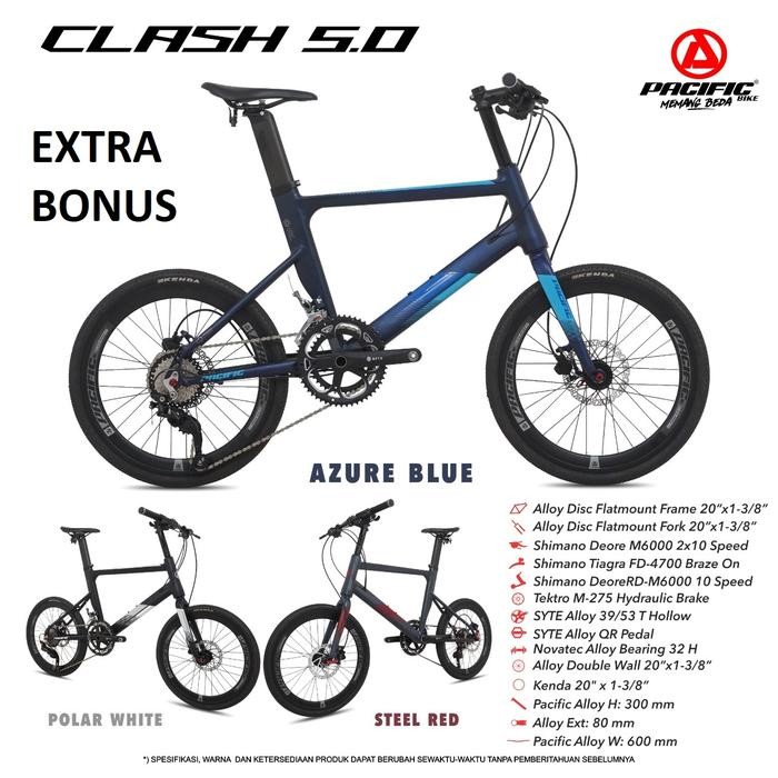 Sepeda Mini Velo Pacific Clash 5.0 Hd 20Inch Alloy 2x10Speed