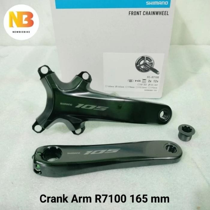 Crank Arm 165 mm Shimano 105 R7100 BCD 110 double chainring via Japan Original untuk sepeda roadbike