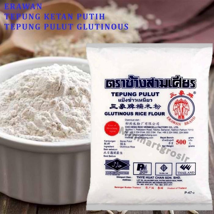 

Erawan Tepung Ketan / Tepung Pulut Glutinous Rice Flour / 500g