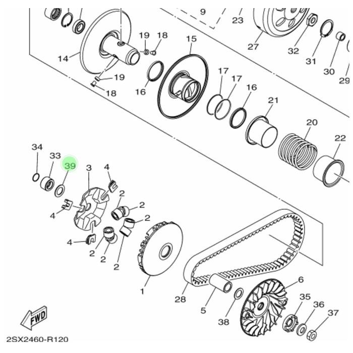 Ring Belakang Rumah Roller Roler Soul Gt Xride 125 Ygp 90201-16817 Kode 047
