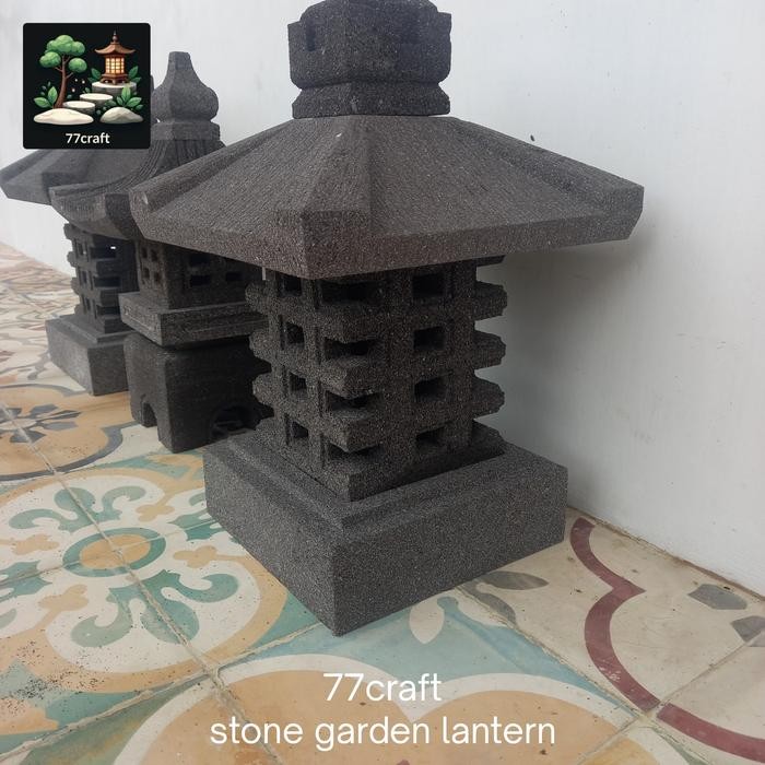 PREMIUM Lampion batu model bali / Lampu taman model Bali