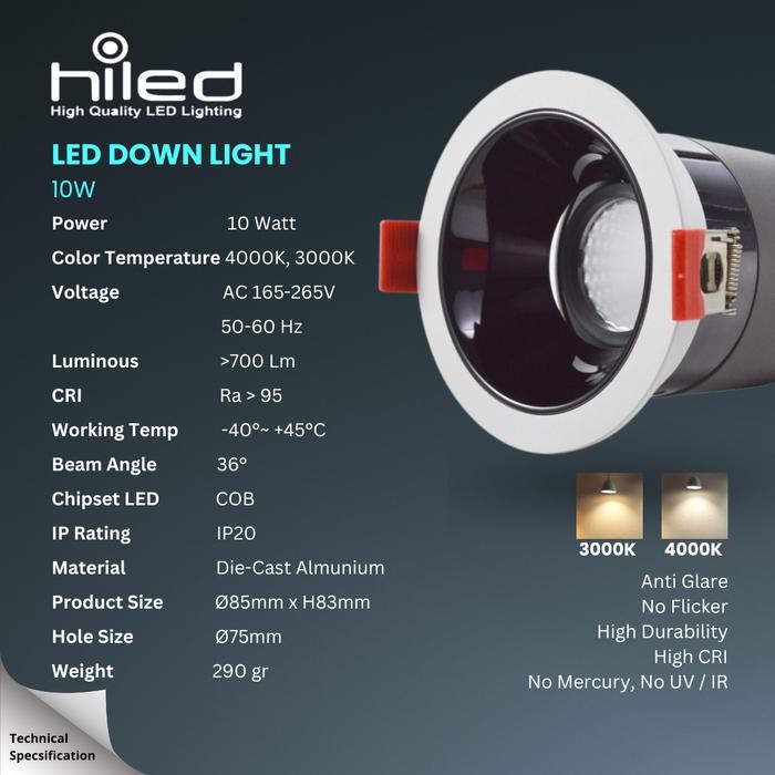 HILED Ceiling COB INNOVE Spotlight Downlight 7watt 10watt 12watt