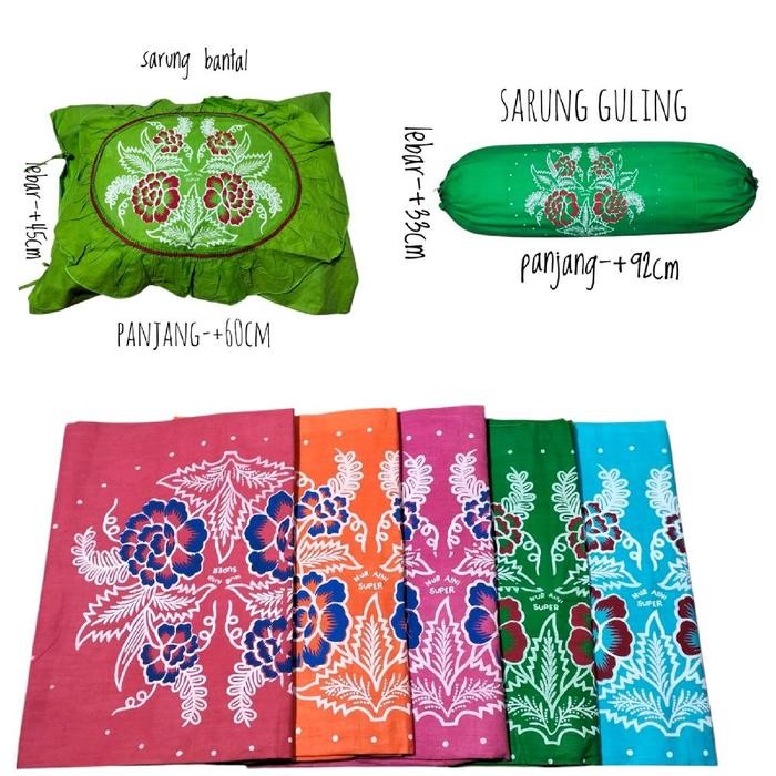 PREMIUM Sarung bantal dan guling batik pake tali / sarung bantal morif bunga / sarung bantal