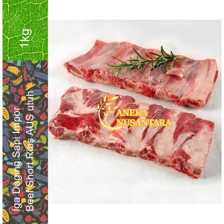 

Iga Daging Sapi Import Beef Short Ribs Shortrib AUS 1 Kg Utuh Potong