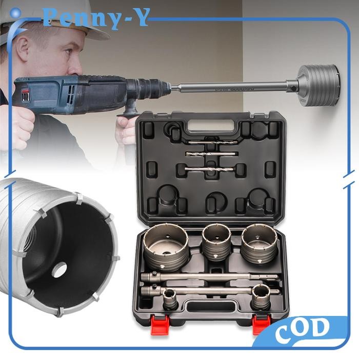 1Set Mata Bor Pelubang Tembok Mata Bor Lobang Tembok Serbaguna Alat Pembuka Lubang Dinding