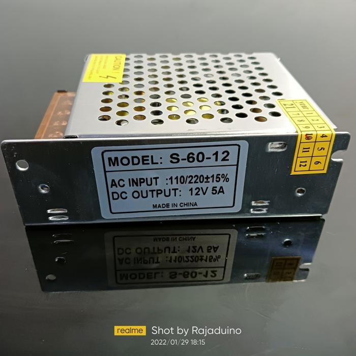 Power Supply 12V 5A Switching Psu Smps Adaptor Jaring