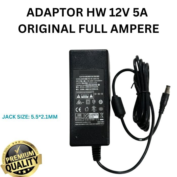 HW ORIGINAL ADAPTOR 12V 5A MODEL: HW-60-12AC14D